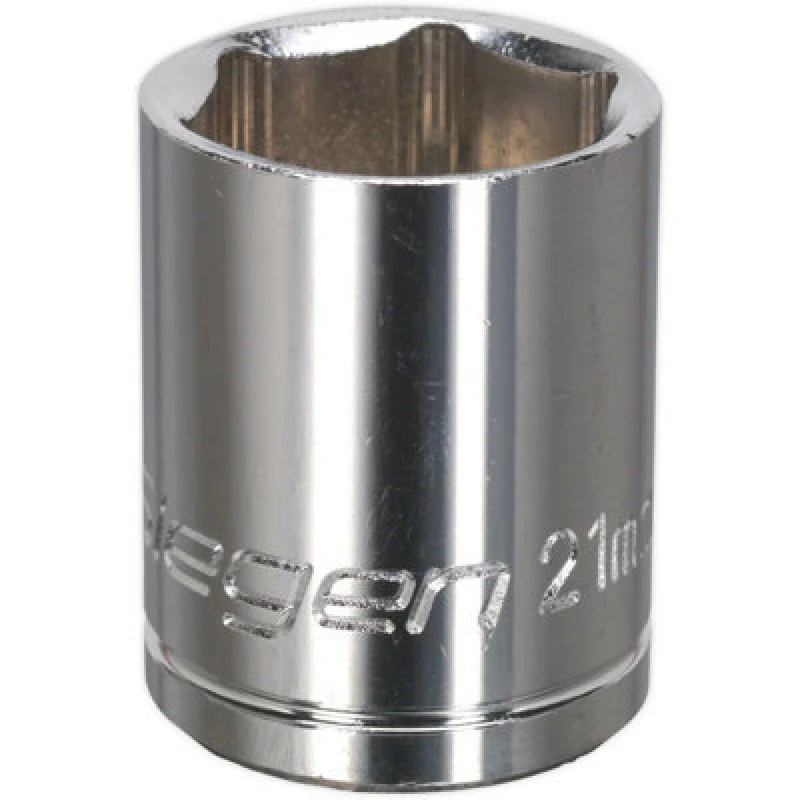 Image of Loops 21mm Chrome Plated Drive Socket - 1/2" Square Drive - High Grade Carbon Steel Metallics