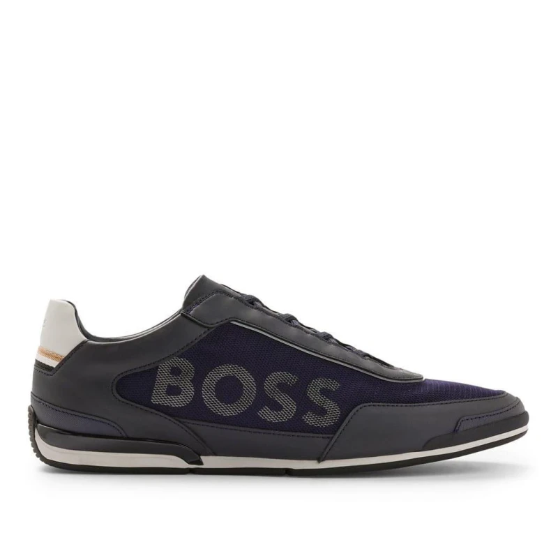Image of Boss Saturn Slip On Trainers Dark Blue male UK 6