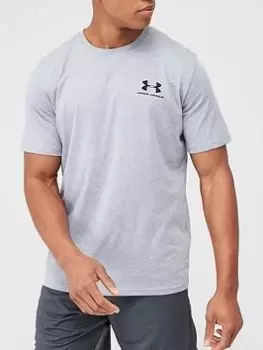 Image of Under Armour Training Sportstyle Left Chest T-Shirt - Steel, Steel, Size S, Men