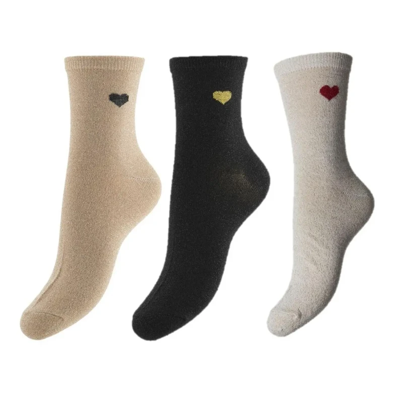 Image of Pieces Pairs of womens socks Pieces Nolia (x3) Noir Female TU