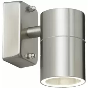 Image of Loops - IP44 Outdoor Accent Wall Lamp GU10 Stainless Steel Porch Garden Down Light