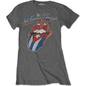 Image of The Rolling Stones - Rocks Off Cuba Womens Medium T-Shirt - Grey
