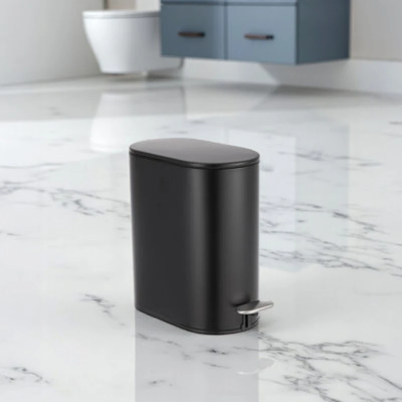 Image of Showerdrape Fortuna 5L Soft Close Bathroom Pedal Bin Black