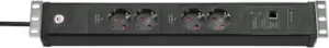 Image of Brennenstuhl 1156057984 power extension 3m 4 AC outlet(s) Black