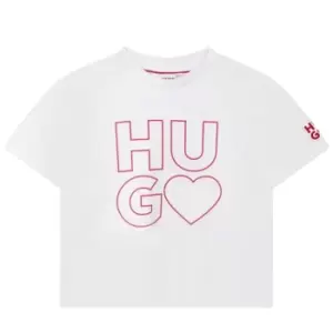 Image of HUGO Juniors Logo T Shirt - White