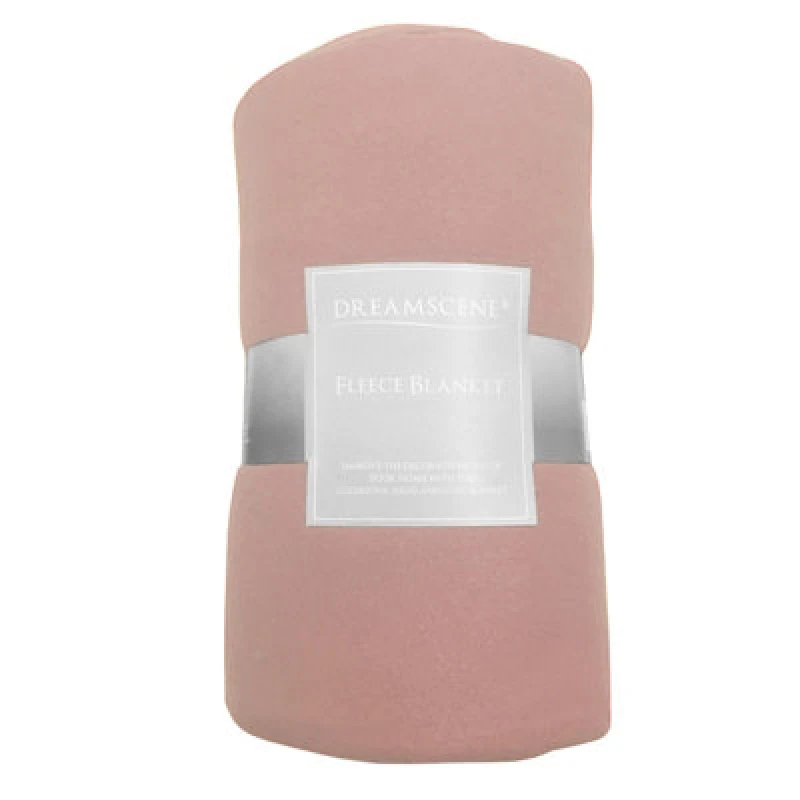 Image of OHS OHS Warm Printed Soft Sofa Bed Travel Fleece Throw Blanket in Baby Pink Size: 120cm x 150cm Baby Pink 120cm x 150cm Unisex 5027434003853