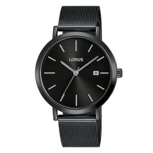 Image of Lorus RH943JX9 Mens Mesh Bracelet Watch with Black Dial