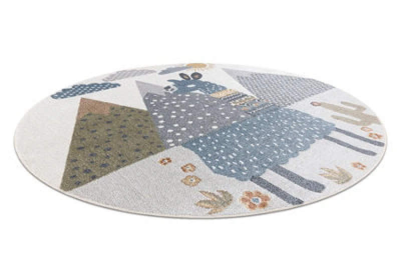 Image of RugsX Carpet Bono 8275 Circle Lama Cream / Light Grey Circle 100 Cm