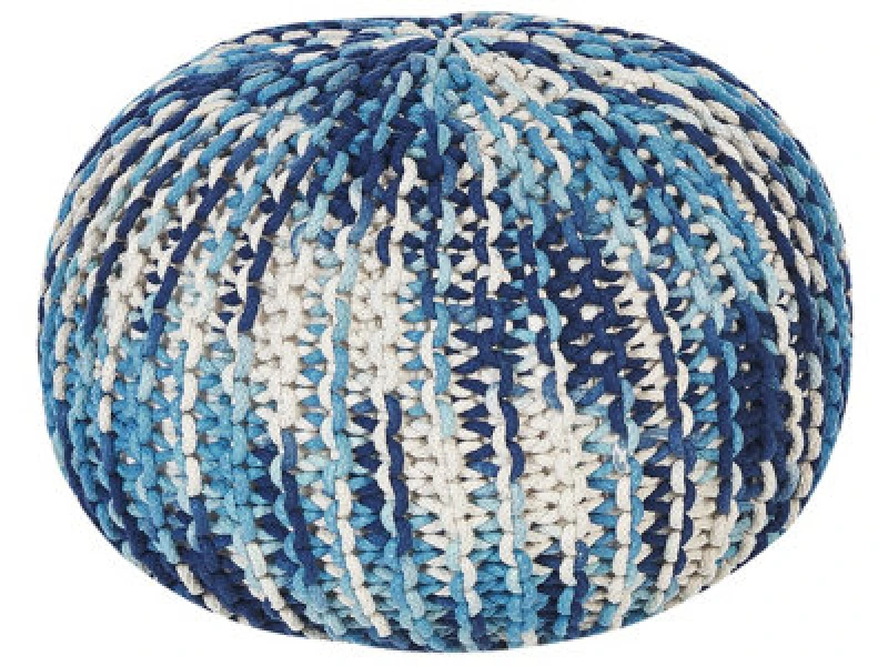 Image of Beliani Pouffe Conrad Cotton Blue