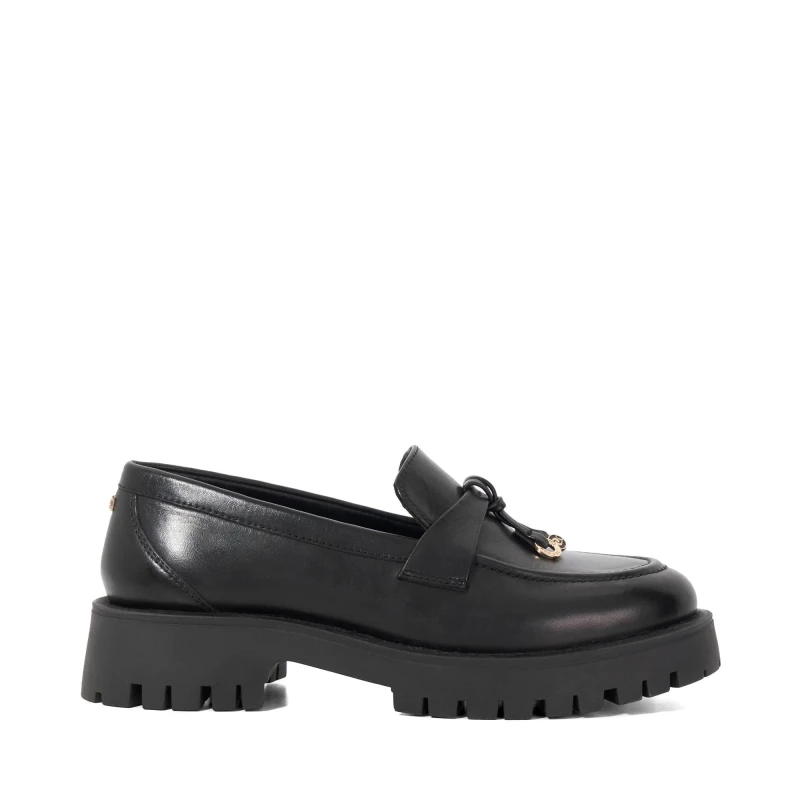 Image of Dune London Womens Garretts Slip-On Cushioned Loafers Black Patent female 3 (36)