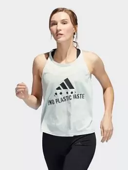 Image of adidas Run Fast Running Graphic Tank Top, Green, Size L, Women