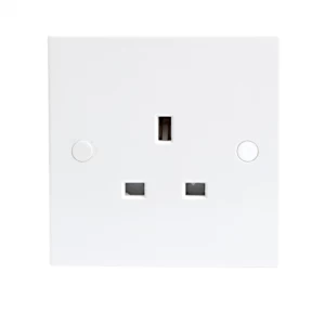 Image of KnightsBridge 13A White 1G Single 230V UK 3 Pin Unswitched Electric Wall Socket