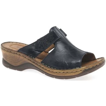 Image of Josef Seibel Catalonia 32 Womens Rip Tape Fastening Sandals womens Mules / Casual Shoes in Blue,6