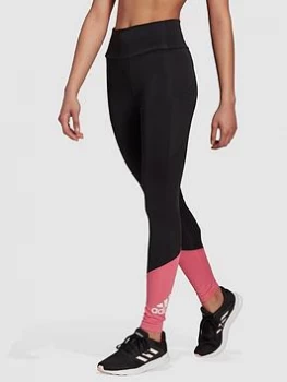 Image of adidas Big Logo Leggings - Black/Pink, Size XS, Women