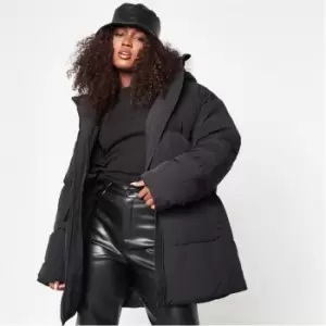 Image of Missguided Extreme Oversized Mid Length Puffer Coat - Black