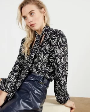 Image of Ted Baker V Neck Top With Tie Neck