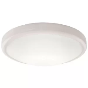 Image of Round Simple Flush Ceiling Light White, 2x E27