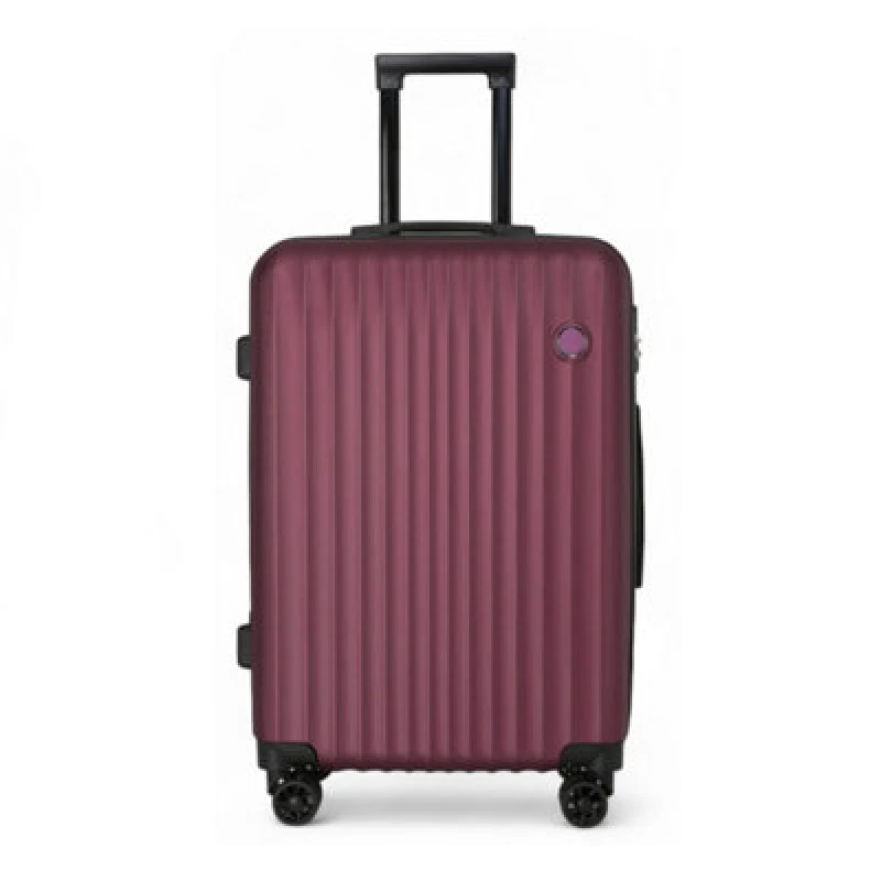 Image of Infinity Leather Hard Shell ABS Suitcase 8 Wheel Travel Case Holiday Bags in Burgundy Size: Medium Burgundy Unisex Medium