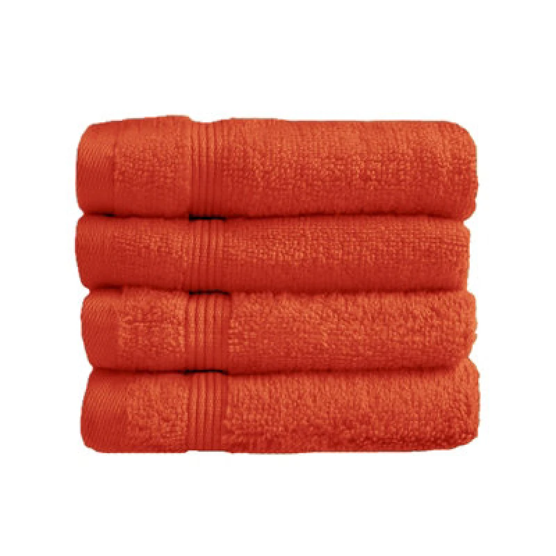 Image of Allure Bath Fashions Luxury Zero Twist Egyptian Cotton Face Cloths Pack Of 4 - Terracotta