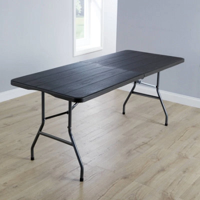 Image of Home Source Folding 6ft Trestle Table Brown