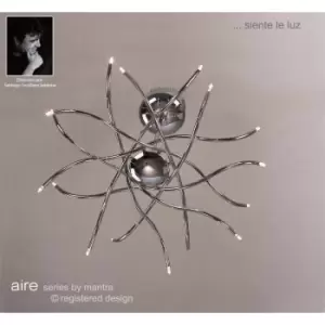 Image of Hanging lamp Telescopic area 16 Bulbs G4 Waved Arms, polished chrome