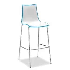 Image of Gecko shell dining stool with chrome legs - blue