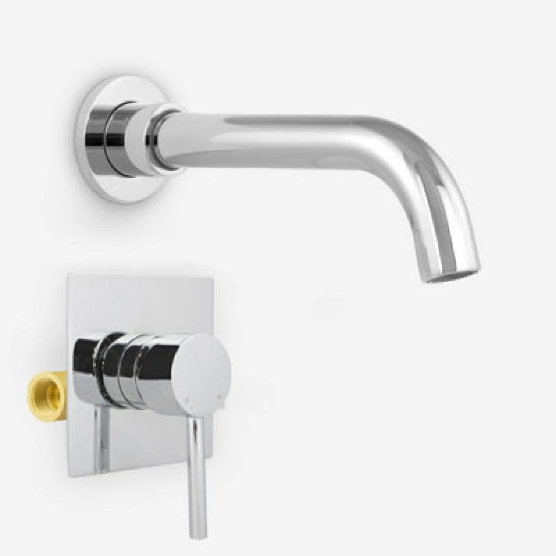 Image of Nes Home Remy Basin Modern Tap Wall Mounted Concealed Valve Mixer Hot And Cold Chrome