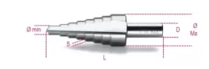 Image of Beta Tools 425/6 HSS Stepped Drill Dia: 4-30mm L: 75mm 004250020