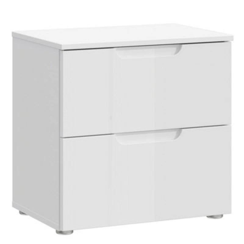 Image of Sienna Bedside In White/white High Gloss