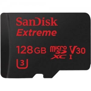 Image of SanDisk Extreme memory card 128GB MicroSDXC Class 10 UHS-I