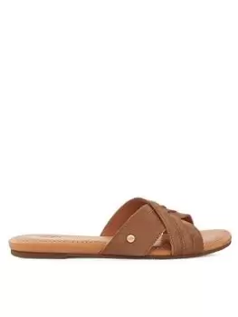 Image of UGG Kenleigh Flat Slides - Chestnut, Brown, Size 8, Women
