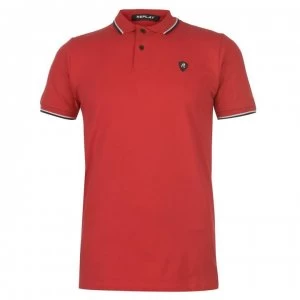 Image of Replay R Logo Polo Shirt - Vintage Red