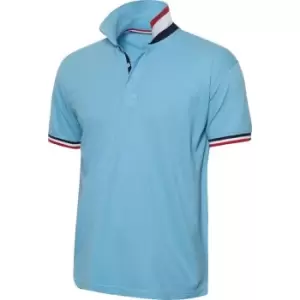 Image of Clique Mens Newton Stripe Detail Polo Shirt (M) (Sky Blue)
