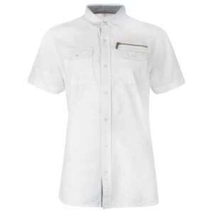 Image of Lee Cooper Short Sleeve Zip Shirt Mens - White