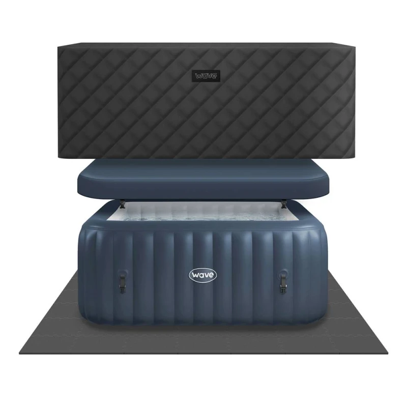 Image of Wave Spas Wave Pacific Energy-Efficient Hot Tub Bundle 6 Person in Navy Navy Unisex 6 Person
