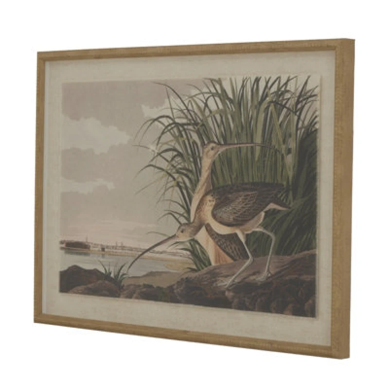 Image of Flora & Fauna Collection Curlews On Linen In Beaded Frame