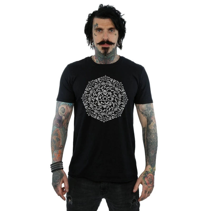 Image of Supernatural Supernatural Men Symbol Circle T-Shirt in Black Size: Small Black S Male 5057245673587