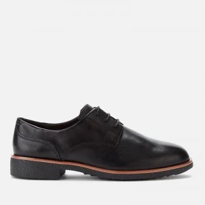 Image of Clarks Womens Griffin Lane Leather Derby Shoes - Black - UK 4
