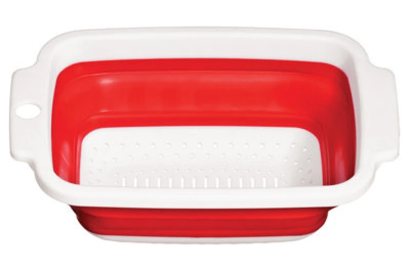 Image of Premier Housewares Zing Red and White Collapsible Colander Red