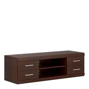 Image of Imperial Wide 4 Drawer TV Cabinet In Dark Mahogany Melamine