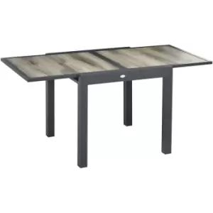 Image of Outsunny Extendable Outdoor Dining Table, Aluminium Rectangular Patio Table - Beige