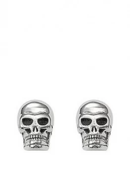 Image of Thomas Sabo Sterling Silver Skull Earrings, One Colour, Men