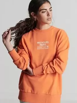 Image of Superdry Studios 100% Recycled Sweat - Orange, Size M/L, Women