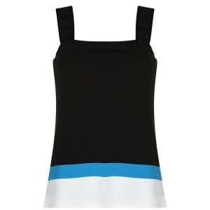 Image of DKNY Logo Strap Top - BLACK/CERULEAN