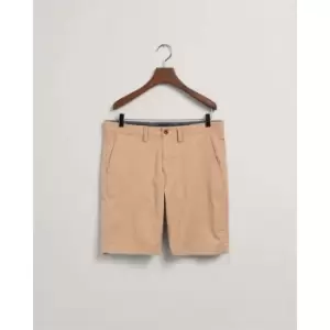 Image of Gant Hallden Twill Shorts Dark Khaki 30 - Brown