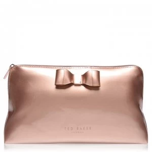 Image of Ted Baker Alley large bowcos makeup bag - rosegold