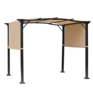 Image of Outsunny Outdoor Retractable Gazebo Overhead Backyard Shade Sun Shelter Steel - Green