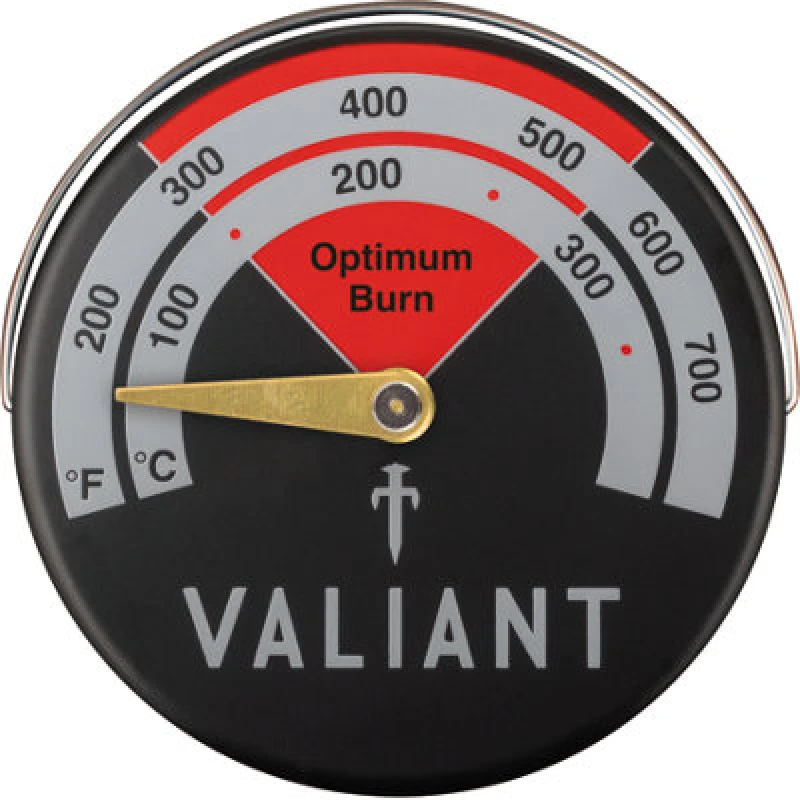 Image of Valiant Magnetic Thermometer for Stoves, Log Burners, Smokers and BBQs in Red Red
