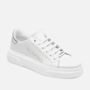 Image of Valentino Shoes Womens Leather Cupsole Trainers - White/Silver - UK 4