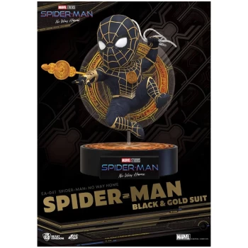 Image of Beast Kingdom Spider-Man: No Way Home Egg Attack Statue - Spider-Man (Black & Gold Suit)